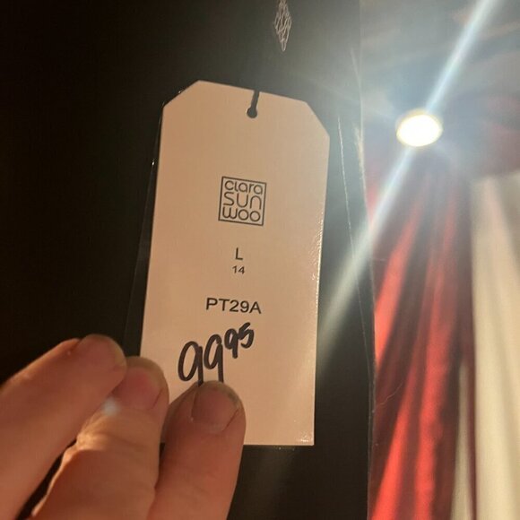 nwt black clara sun woo pants split hem size 1x - Picture 10 of 15